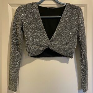 Sequined Zara Crop Top